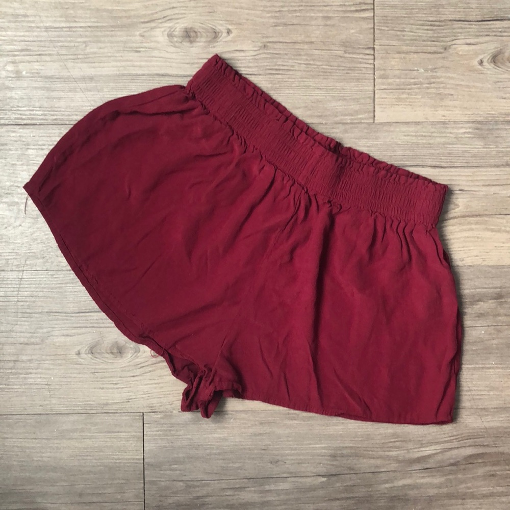 Forever 21 Soft Short Shorts Mid Rise Maroon Small